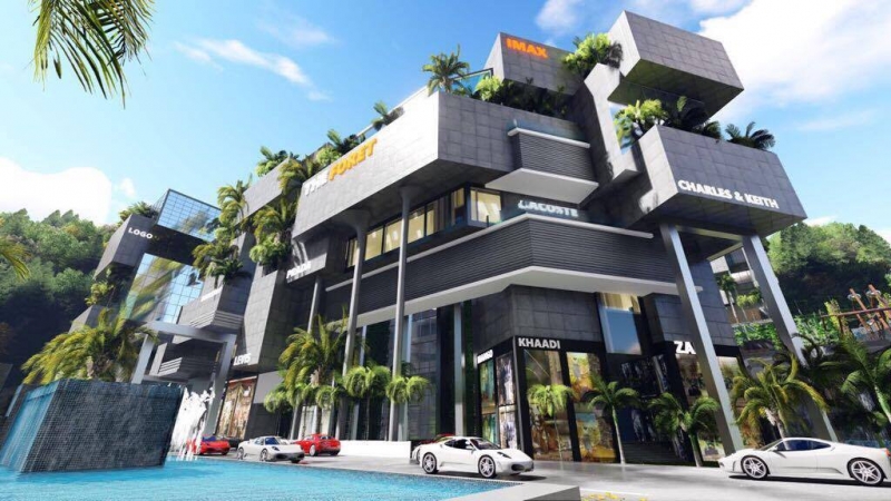 Commercial Available for Sale Motorway ISLAMABAD Front Elevation of Shopping Mall. For more information call.