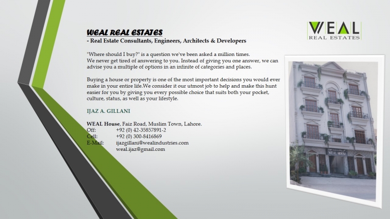 Commercial Available for Sale Muslim Town LAHORE Weal Estate