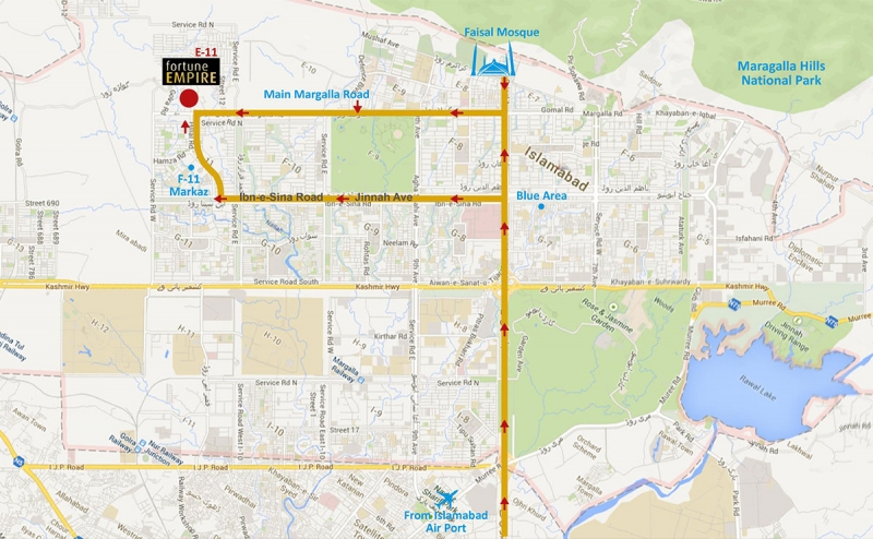 House Available for Sale E-11 Sector ISLAMABAD Fortune Residency Map