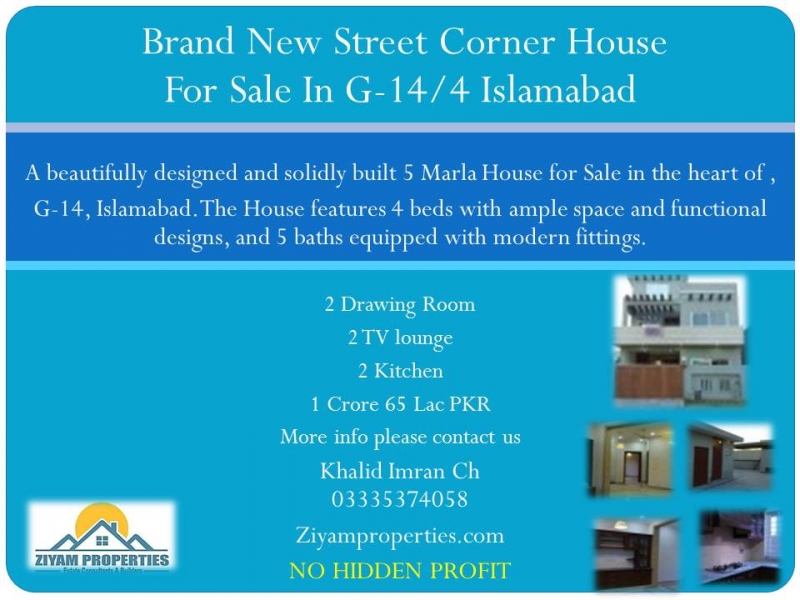 House Available for Sale G 14 Sector ISLAMABAD 