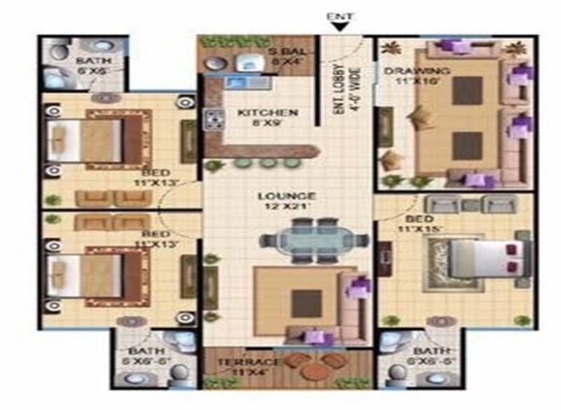 House Available for Sale NAZIMABAD / NORTH NAZIMABAD KARACHI plan - 5 room apartment