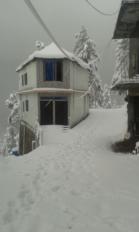 House Available for Sale Patriata MURREE Original View During Winter Snowfall Season