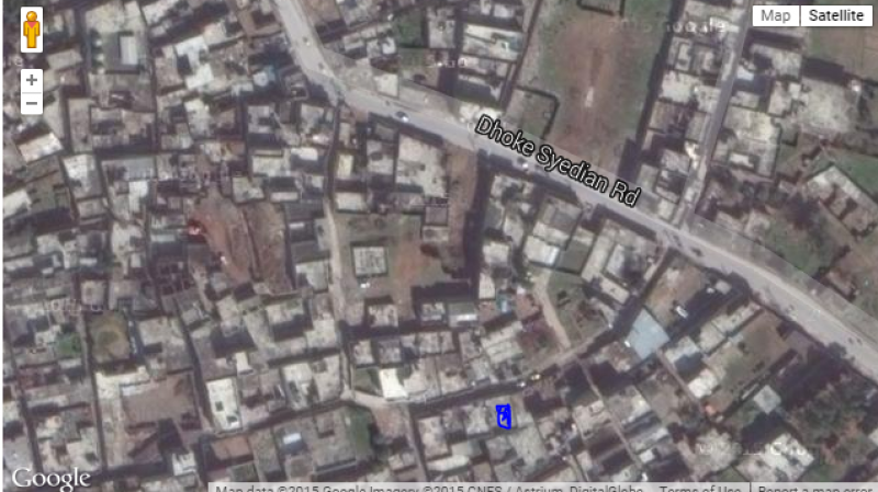 House Available for Sale Misrial Road RAWALPINDI House loc mark with blue