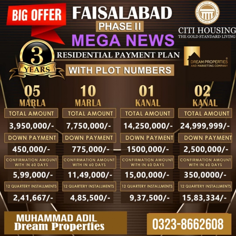 Plot Available for Sale Sargodha Road FAISALABAD 