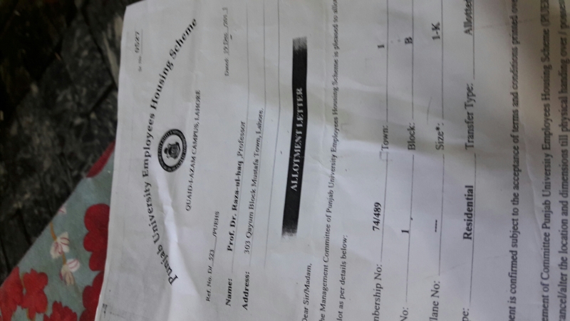 Plot Available for Sale Punjab Employees Housing Society LAHORE punjab university housing society