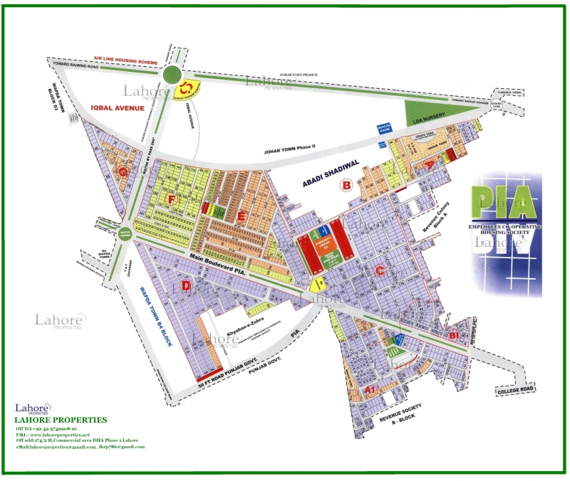 Plot Available for Sale PIA Housing Society LAHORE PIA Society Map