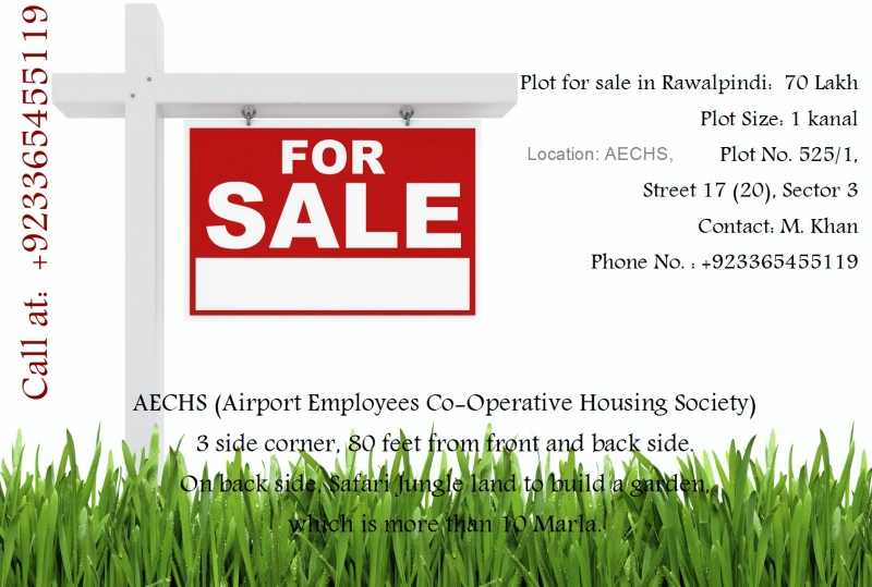 Plot Available for Sale AECHS Airport Employees Housing RAWALPINDI Plot for sale urgently in Rawalpindi